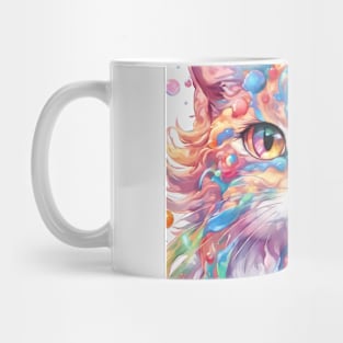 Cat soap bubbles and rainbows Mug